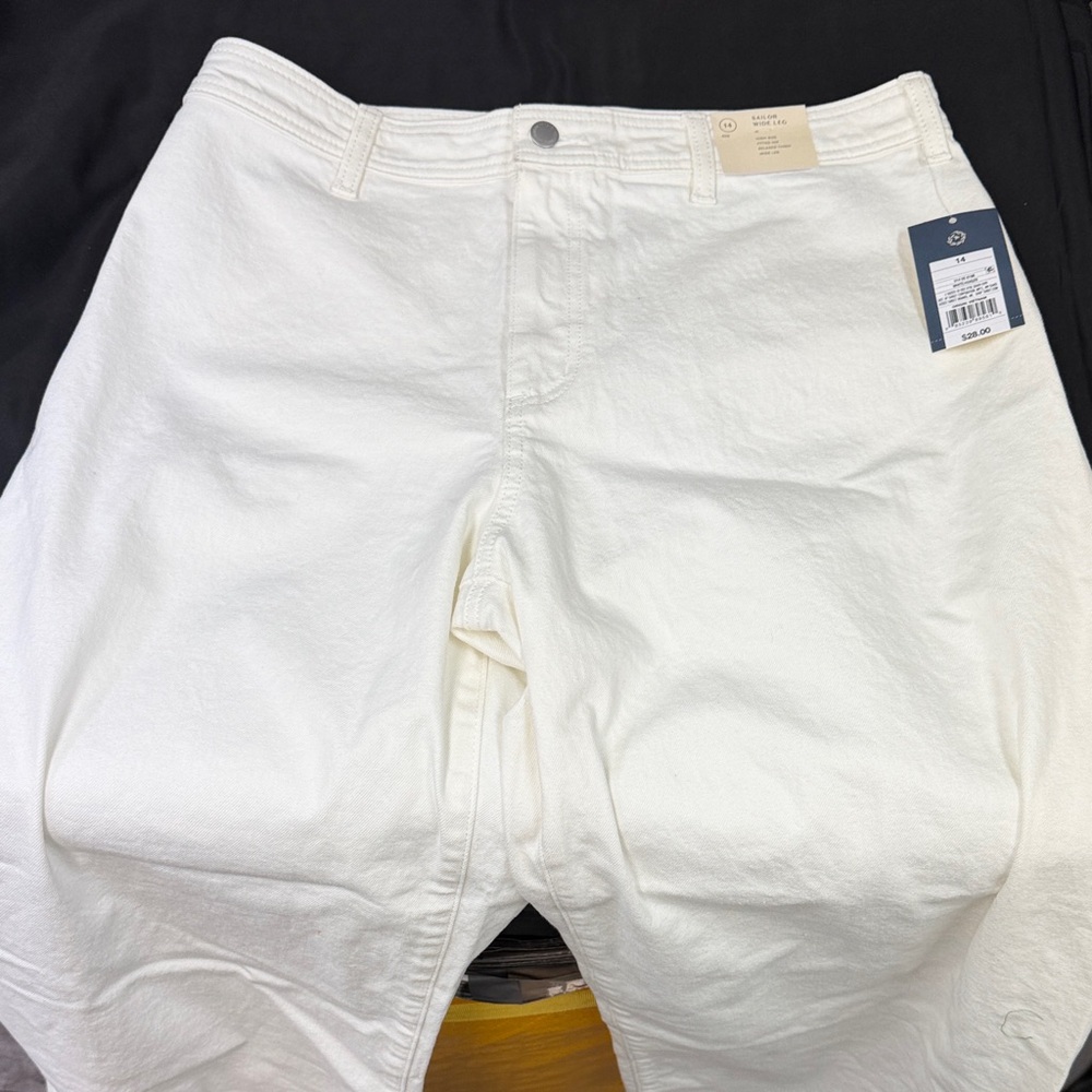 Universal Thread Goods Co Sailor Wide Leg size 14 White Denim Pants new high